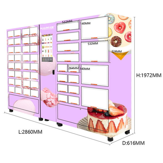 디저트 CE 인증 OEM 1을 위한 1500W 로커 자동 판매기