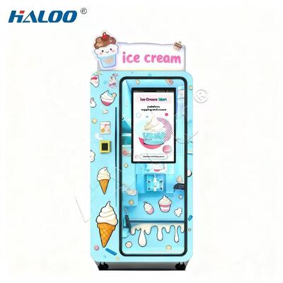 Customized color logo ice cream vending machine with automatic self-cleaning, pre cooling and preservation function R404A refrigerant
