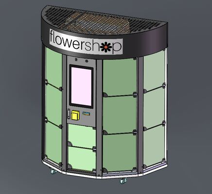 할로 14-격자 맞춤형 로고 꽃 자동판매기 선물 꽃 보관 기계 냉각 기능 포함
