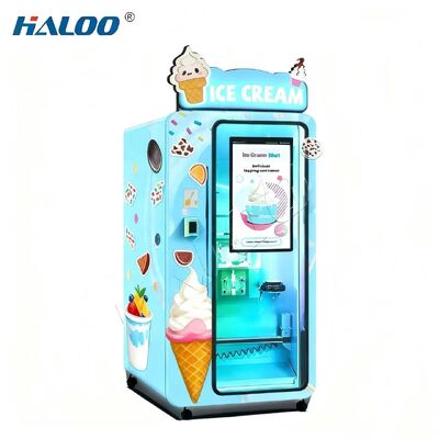 Customized color logo ice cream vending machine with automatic self-cleaning, pre cooling and preservation function R404A refrigerant