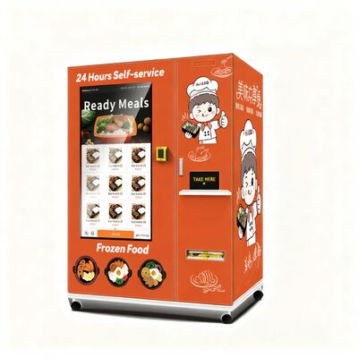 24-hour single microwave frozen hot food vending machine, equipped with a 49 inch large screen and Sdk function