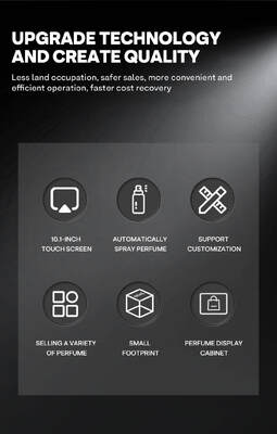 할로 벽걸이형 향수 스프레이 자판기는 4가지 다른 향을 담을 수 있으며, 탁상용으로 5개의 샘플 버튼이 있습니다.