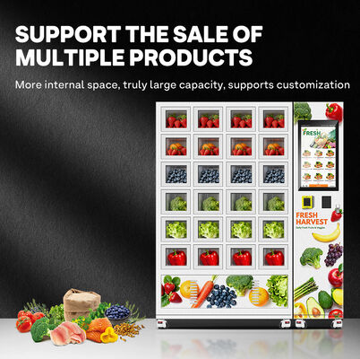 헬로 24 그리드 스마트 벤딩 로커 두꺼운 진열 판 외곽 껍질과 냉각 시스템과 함께 3층 유리 문