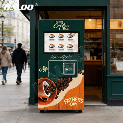 14가지 맛과 자동 세척 기능이 있는 할로 27인치 터치스크린 온냉 음료 캡슐 커피 머신