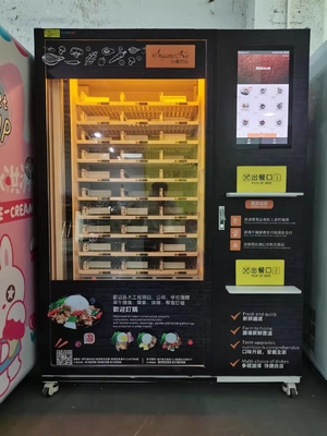 전자 레인지와 기계 햄버거 자동 판매기를 파는 뜨거운 샌드위치